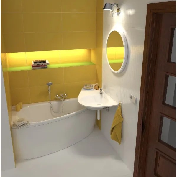 Ravak CT01000000 - Cadă de colț AVOCADO 150x75 cm acrilică/albă