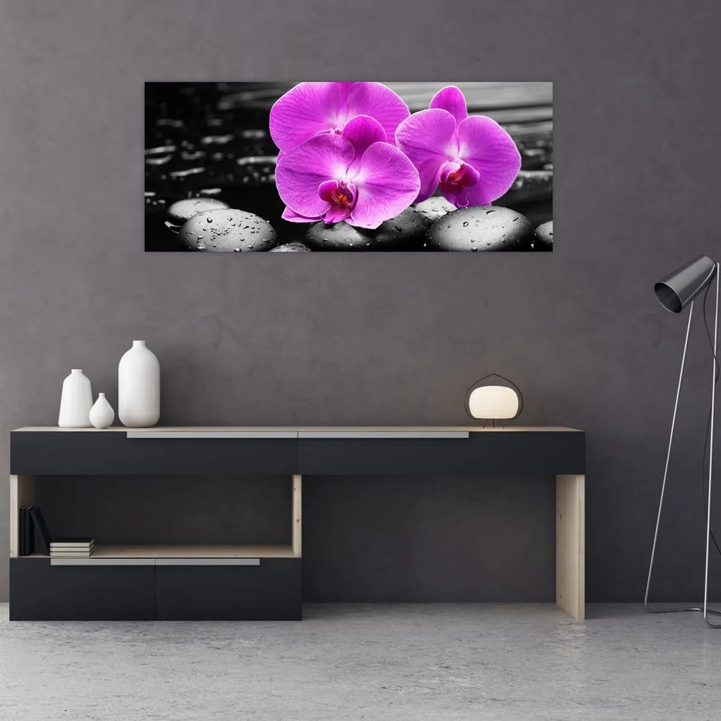 Tablou - Orhidee violet (120x50 cm)
