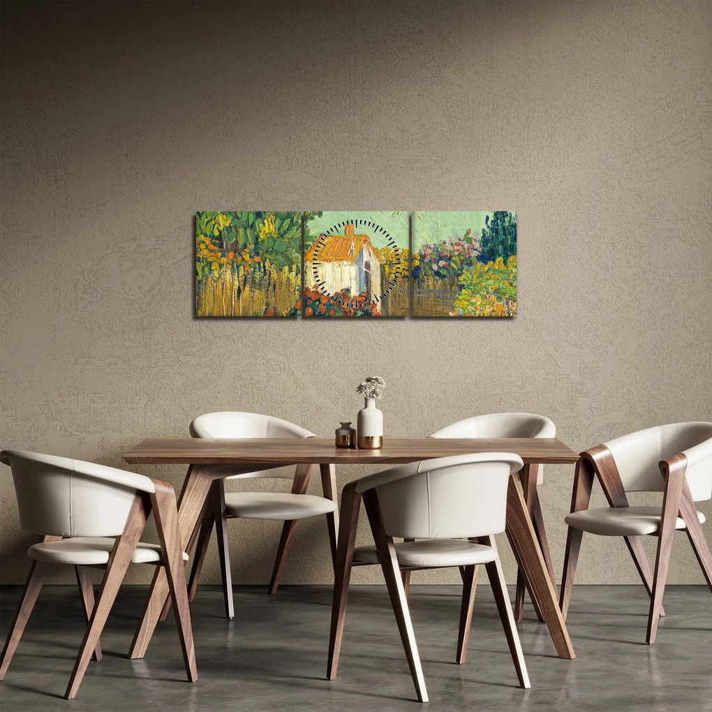 Tablou - Imitator of Vincent van Gogh, Landscape, reproducere (cu ceas) (90x30 cm)
