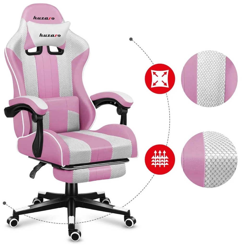 Fotoliu gaming Fusion 4.7 (alb + roz). 1087478
