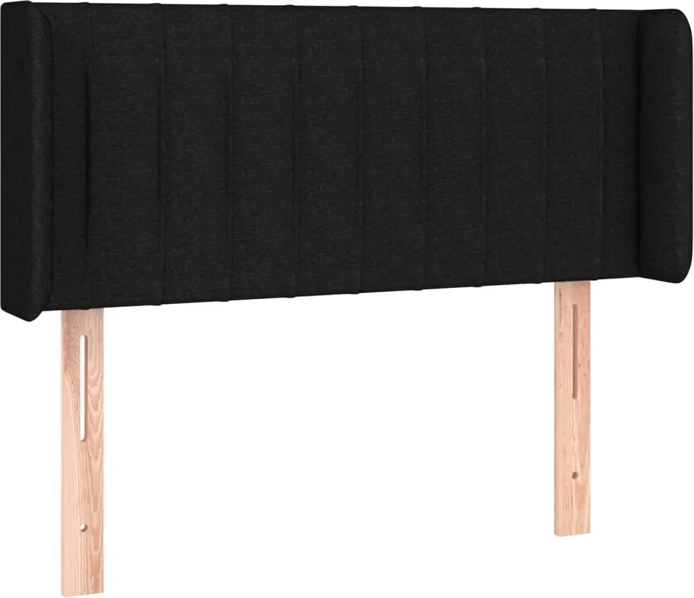 vidaXL Tăblie de pat cu aripioare negru 83x16x78/88 cm textil