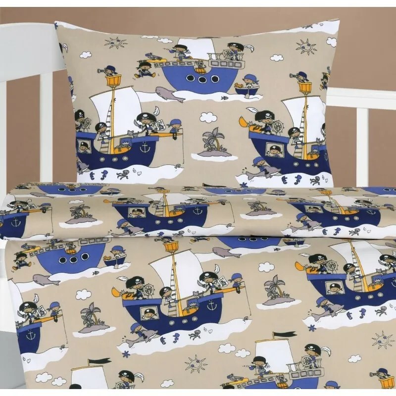 Bellatex Lenjerie de pat din bumbac Agata Sailoralbastru 90 x 135 cm, 45 x 60 cm
