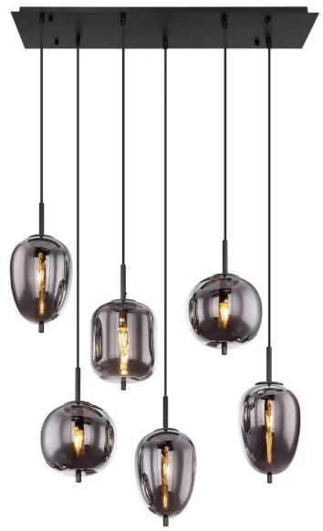 Lustră pe cablu BLACKY 6xE14/40W/230V neagră Globo 15345-6