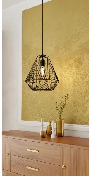 Lustră pe cablu STYPE 1xE27/40W/230V neagră Eglo 43692