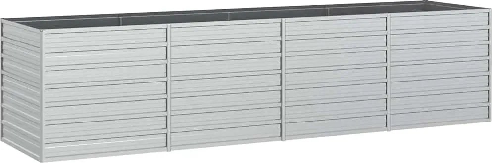 vidaXL Strat înălțat de grădină argintiu 320x80x77 cm oțel galvanizat