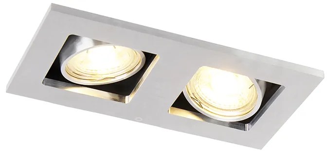 Spot integrat din oțel dreptunghiular cu 2 lumini - Qure