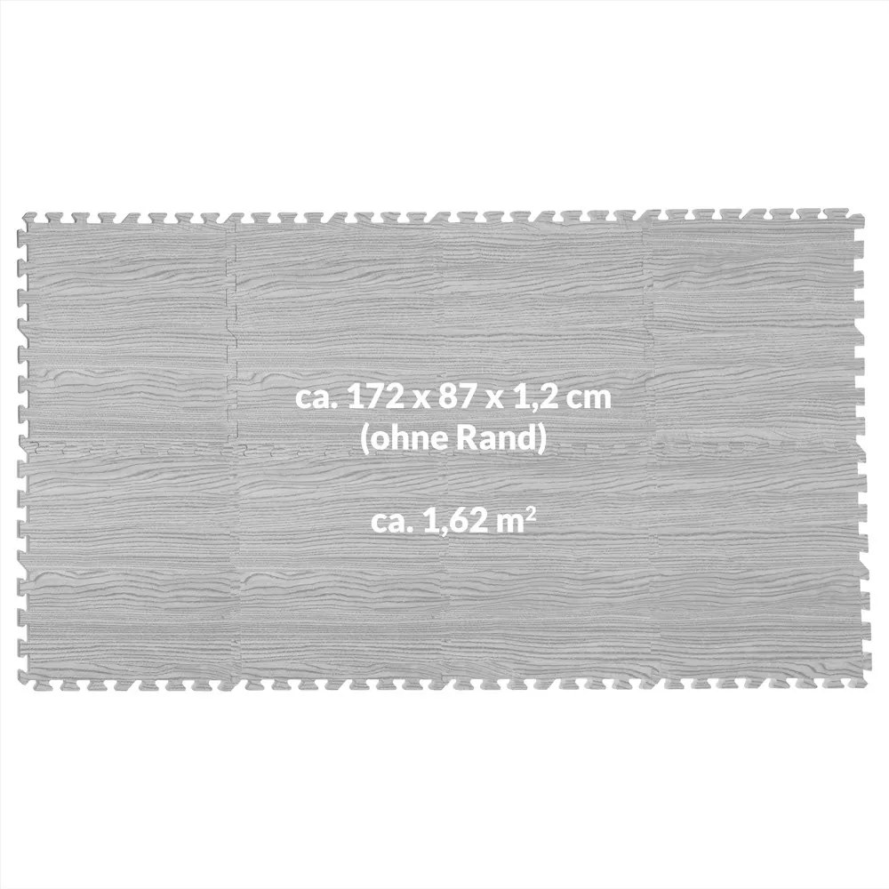 Covor pentru protectie pardoseala Puzzle 8 bucati Aspect lemn gri