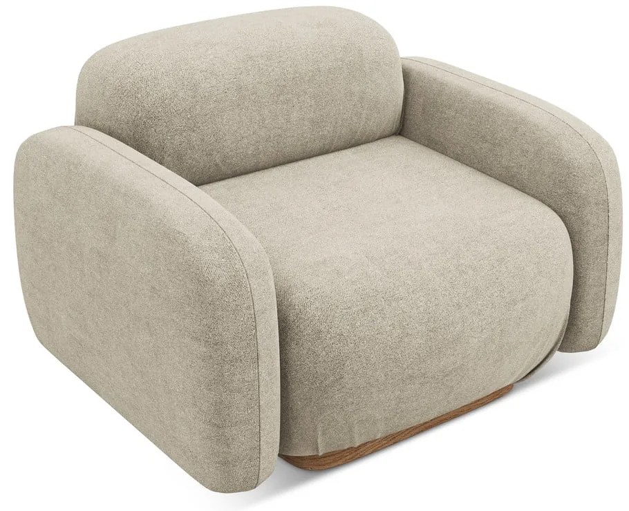 Modul pentru canapea modulară bej cu tapițerie din țesătură bouclé Ailani – Makamii