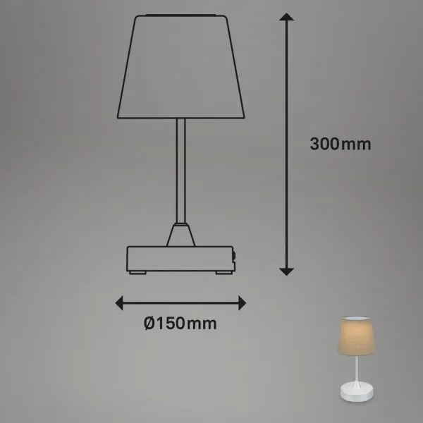 Lampă LED reîncărcabilă dimabilă de masă Brilo LED/3W/5V IP44 argintiu/bej