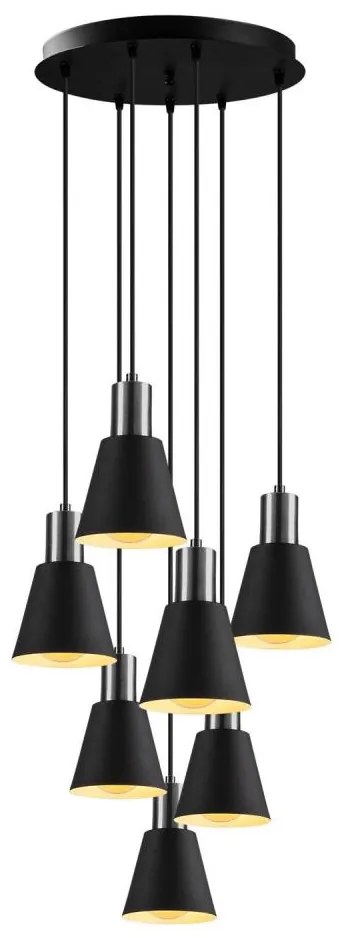 Lustră pe cablu KEM 7xE27/40W/230V neagră