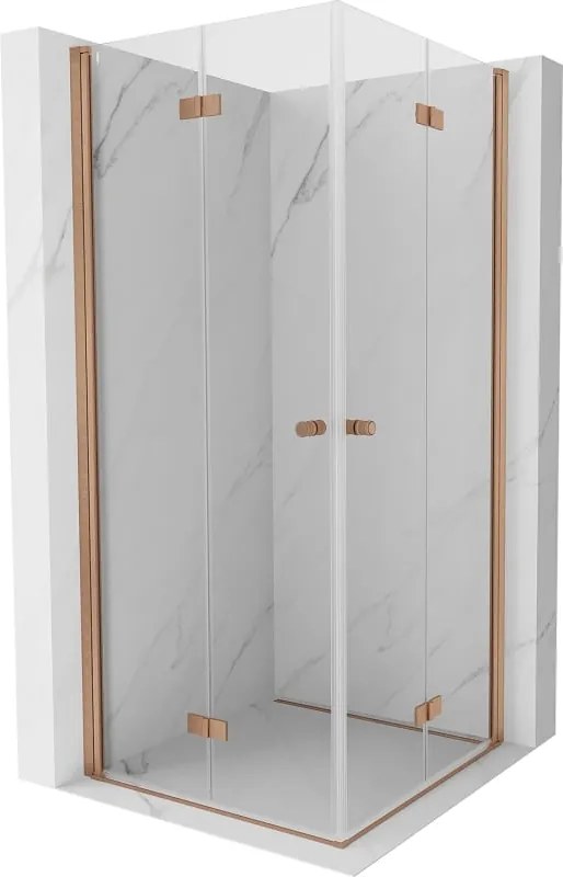 Mexen Mist-F Duo cabină de duș pliabilă 80 x 80 cm, transparent, cupru periat - 8A6-080L-080P-65-00