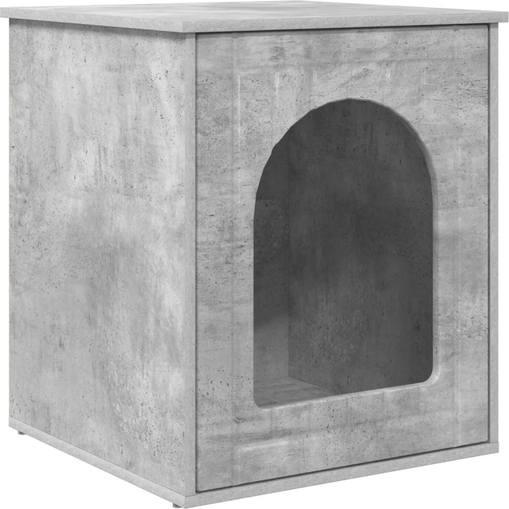 vidaXL Casa pentru pisici Beton 53 x 52 x 62 cm Lemn compozit