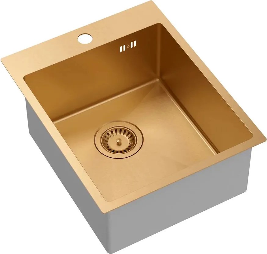 Chiuveta inox incastrata Quadron Unique Russel 90 cupru 40x50 cm