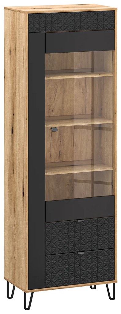 Vitrină Botones 1 (stejar evoke + negru) . 1116768