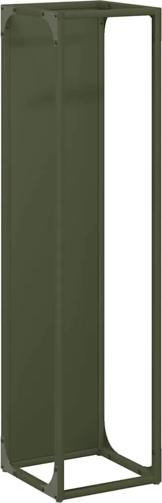 vidaXL Suport pentru lemne de foc Verde măsline Oțel laminat la rece