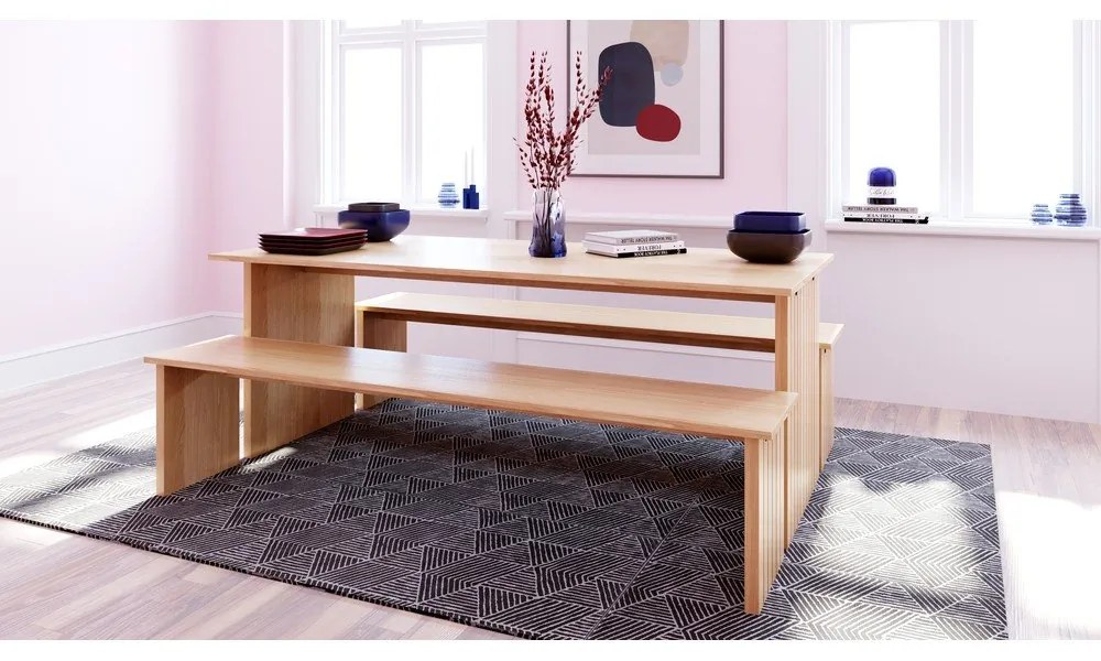 Masă de dining cu blat cu aspect de lemn de stejar 90x160 cm Stripe – Woodman