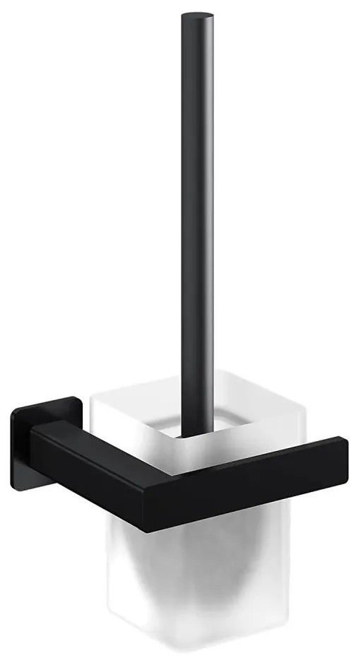 OMNIRES NL80620BL - Perie WC de perete NELSON negru mat