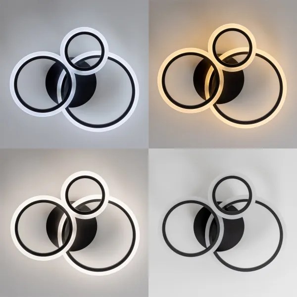 Lustră LED dimabilă aplicată Brilagi ORBITS LED/40W/230V 3000-6500K negru + telecomandă