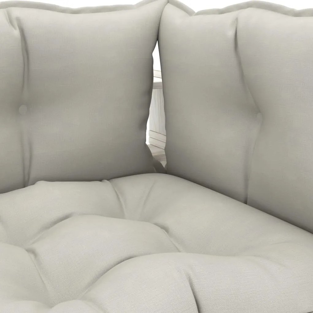 Set mobilier gradina din paleti, 7 piese, perne gri taupe, lemn taupe and white, 1