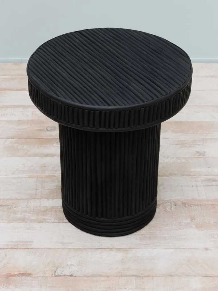 Masuta laterala, din rattan, black Barbade