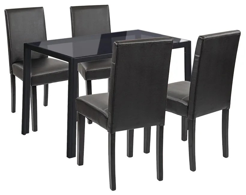 Set de masă Karen 4+1 negru-negru