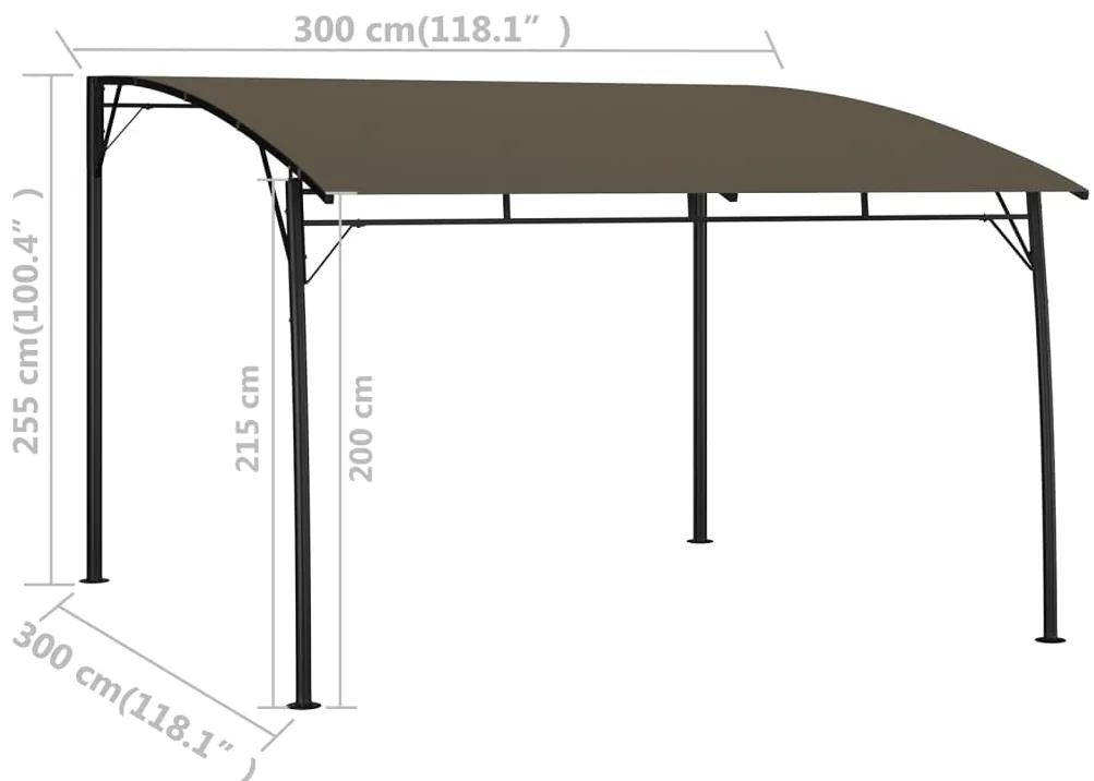 Copertina pavilion de gradina, gri taupe, 3 x 3 x 2,55 m Gri taupe, 3 x 3 x 2.55 m