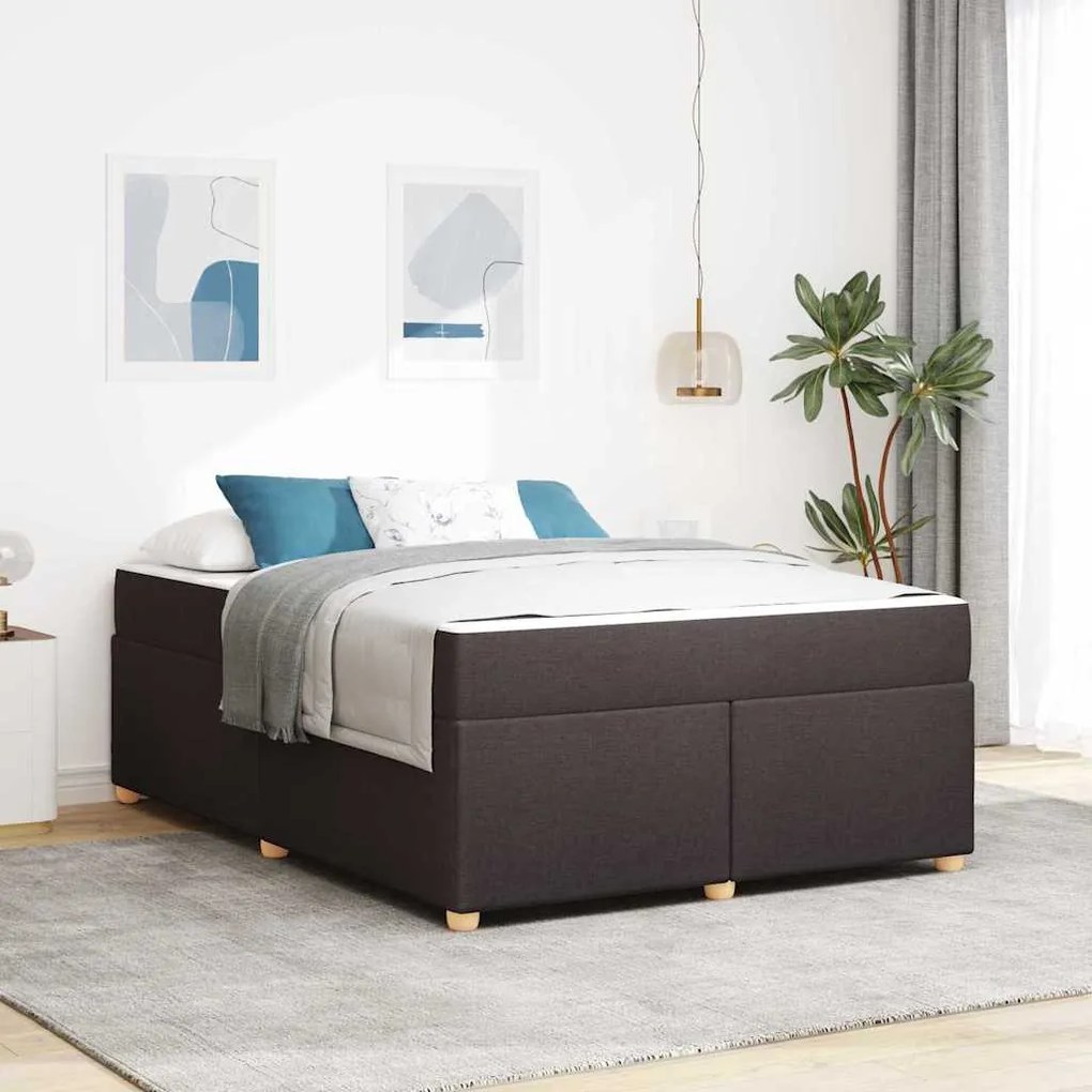 vidaXL Cadru de pat Altele Maro închis 160 x 200 cm țesătură