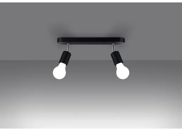 Spot FORNES 2xE27/60W/230V negru Sollux SL.1121