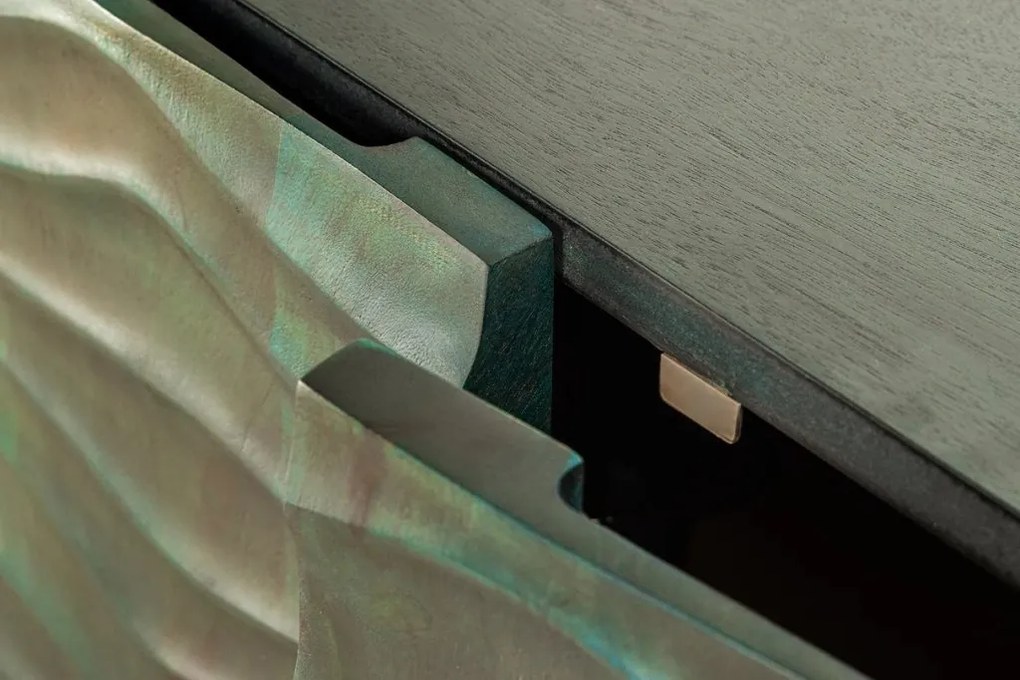 Comoda cu fronturi 3D design ondulat WAVE 160cm, turcoaz