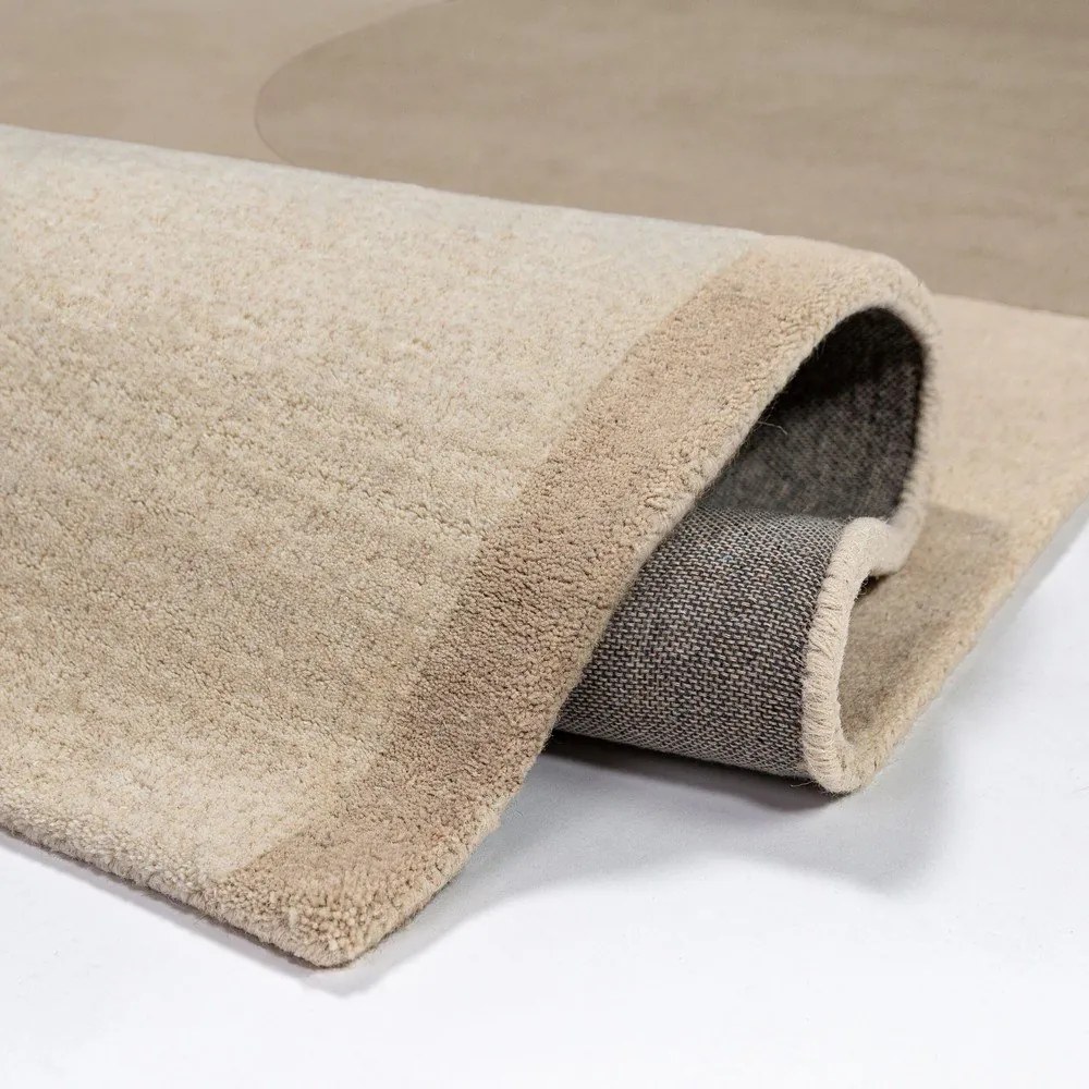 Covor în culoare naturală țesut manual din lână 120x180 cm Lozenge – Flair Rugs