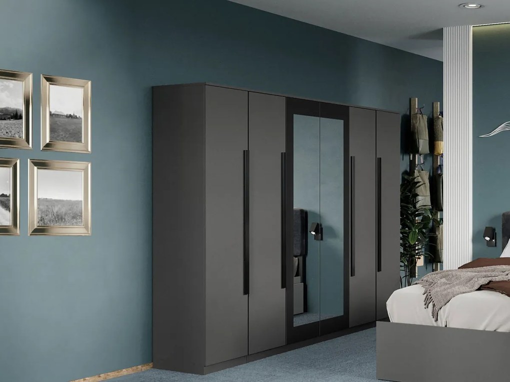 Set mobila dormitor 4 piese Gri Antracit Stone C12