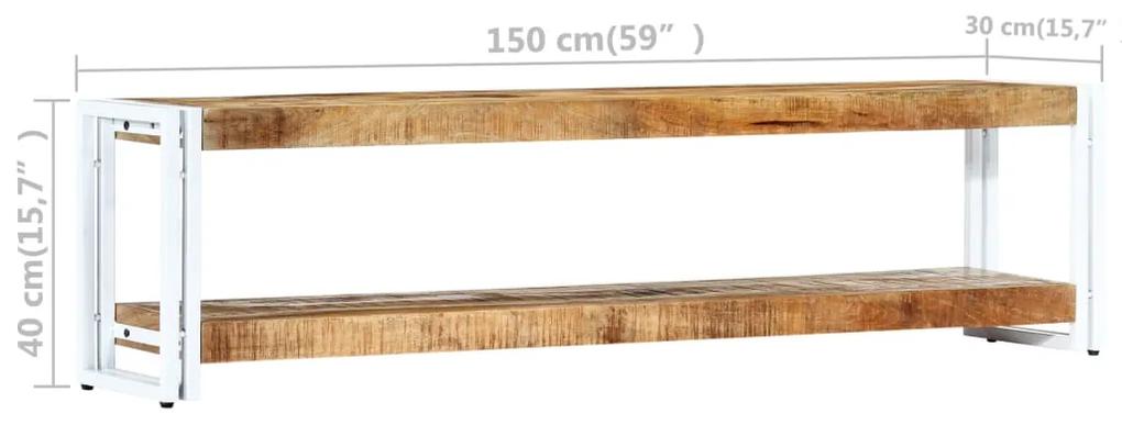 Comoda TV, 150 x 30 x 40 cm, lemn masiv de mango 1, Alb, 150 x 30 x 40 cm, Lemn masiv de mango