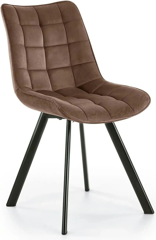 Scaun K332, maro/negru, stofa catifelata/metal, 46x61x84 cm