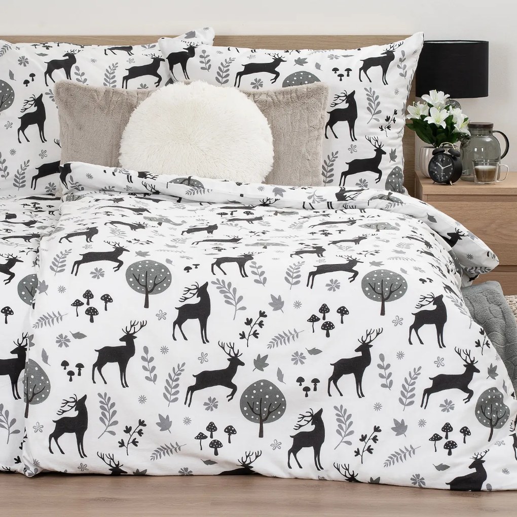 Lenjerie de pat din flanel 4Home Autumn Forest,140 x 220 cm, 70 x 90 cm, 140 x 220 cm, 70 x 90 cm