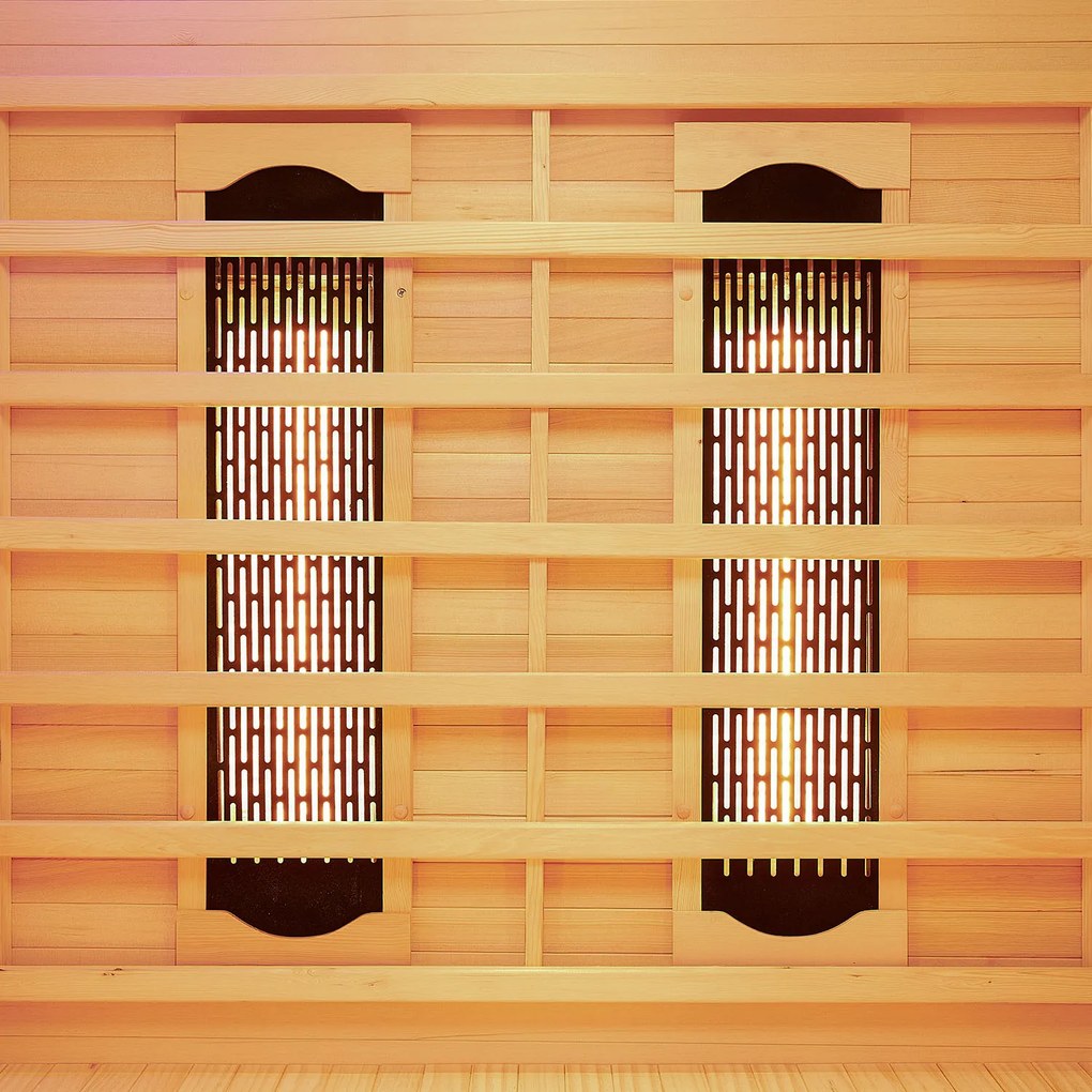 Infračervená sauna/ tepelná kabína Oslo s plnospektrálnymi žiaričmi a drevom Hemlock