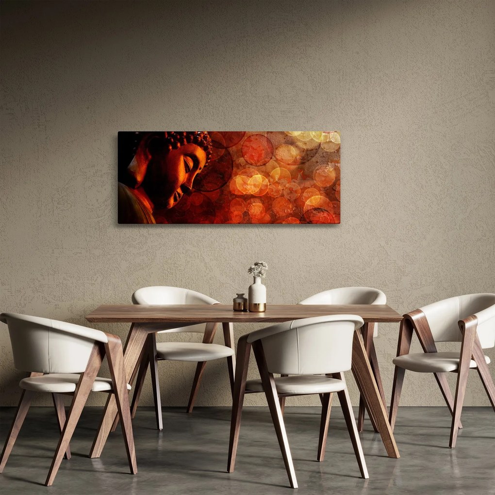 Tablou - Buddha în nuanțe roșii (120x50 cm)