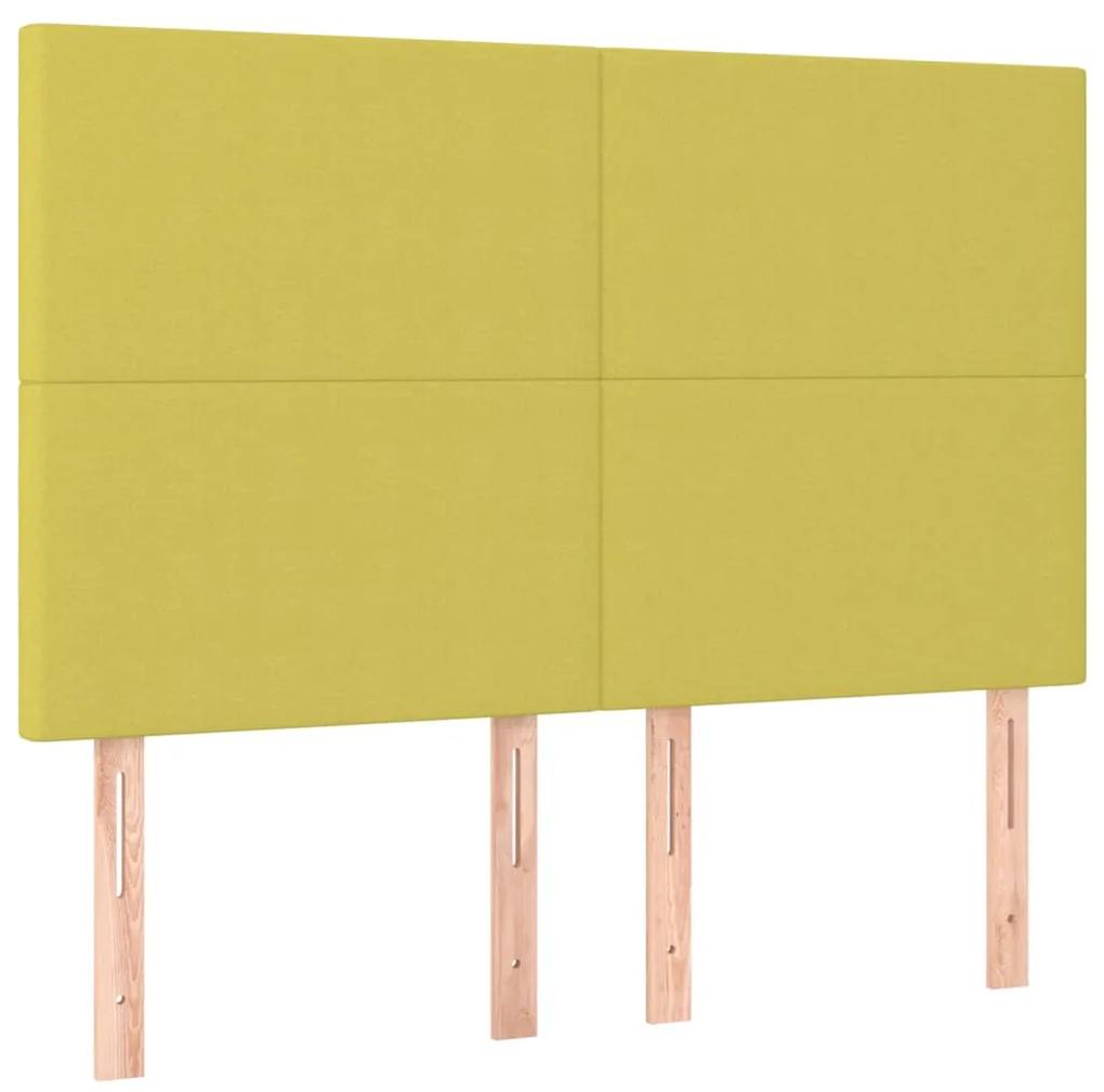Pat box spring cu saltea, verde, 140x190 cm, textil Lysegronn, 140 x 190 cm, Design simplu