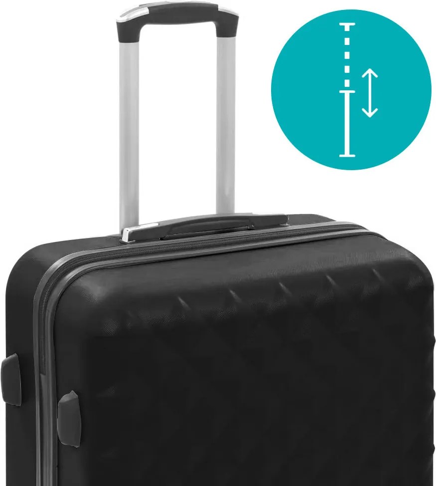 Set valiza de calatorie cu geanta cosmetica-negru