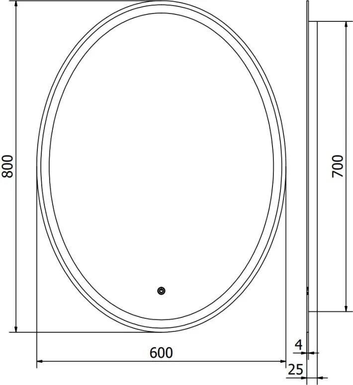 Mexen Elz oglindă de baie iluminată 60 x 80 cm, LED 6000K, antiaburire - 9802-060-080-611-00
