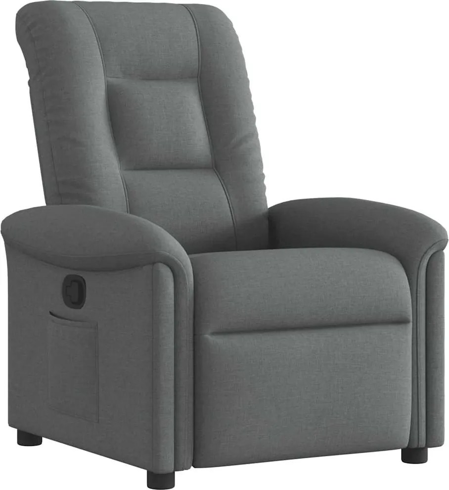 vidaXL Fotoliu rabatabil, gri închis, material textil