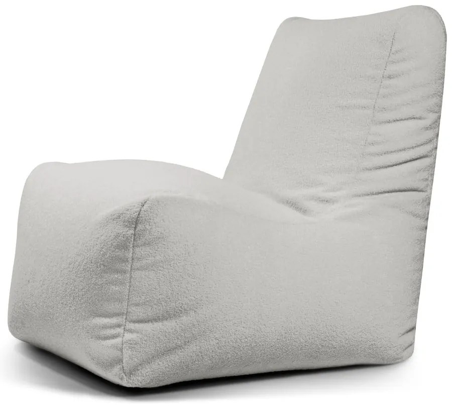 Fotoliu bean bag gri deschis cu tapițerie din țesătură bouclé Seat Lounge – SLOWDOWN