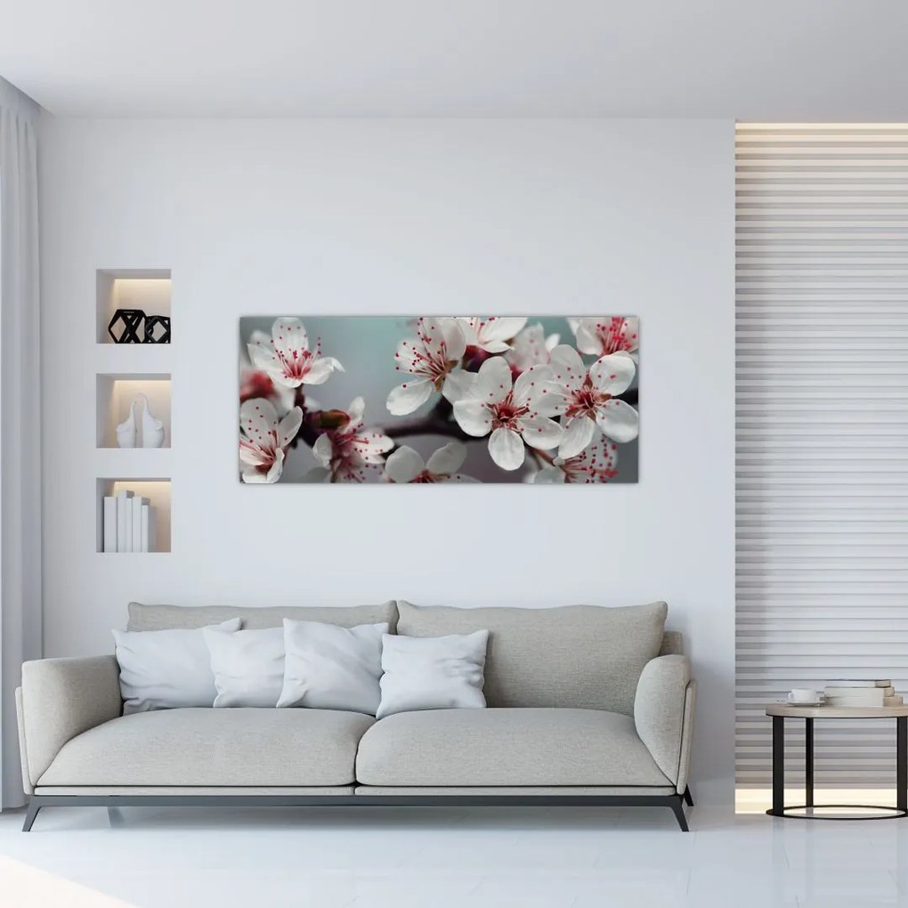 Tablou cu floare - roșie (120x50 cm)