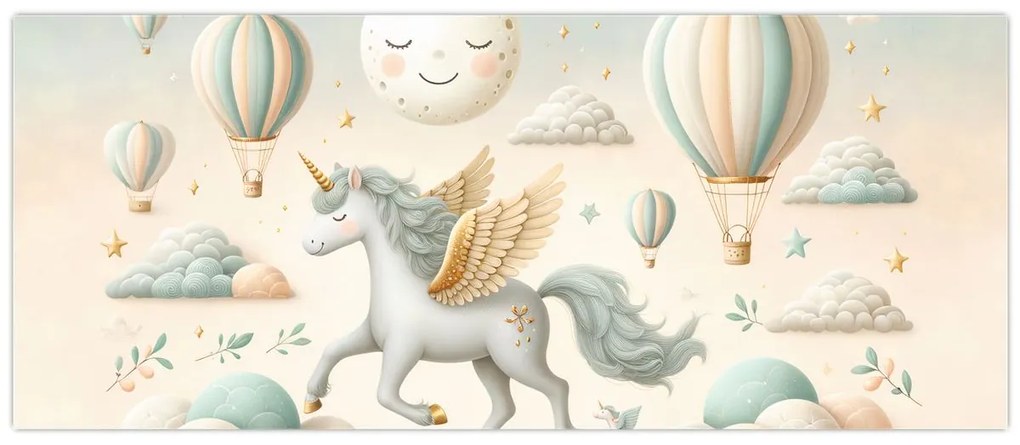 Tablou - Unicorn fericit (120x50 cm)