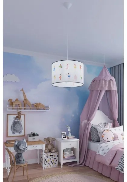 Lustră pe cablu pentru copii Sollux SL.1417 FAIRY 1xE27/15W/230V d. 40 cm