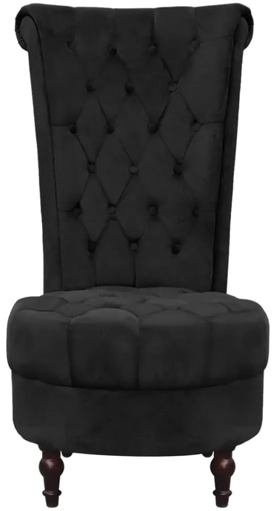 243182 vidaXL Fotoliu cu spătar înalt, negru, material textil