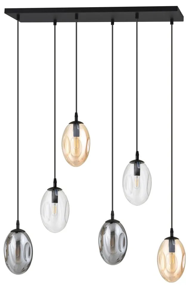 Lustra cu 6 pendule design minimalist, modern ASTRAL 6 BL MIX