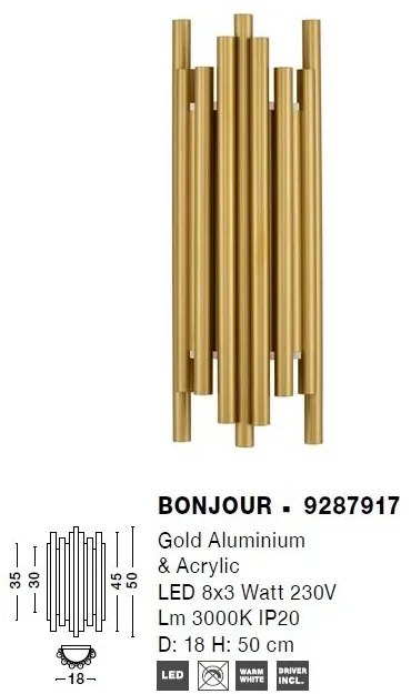 Aplica LED de perete design modern BONJOUR