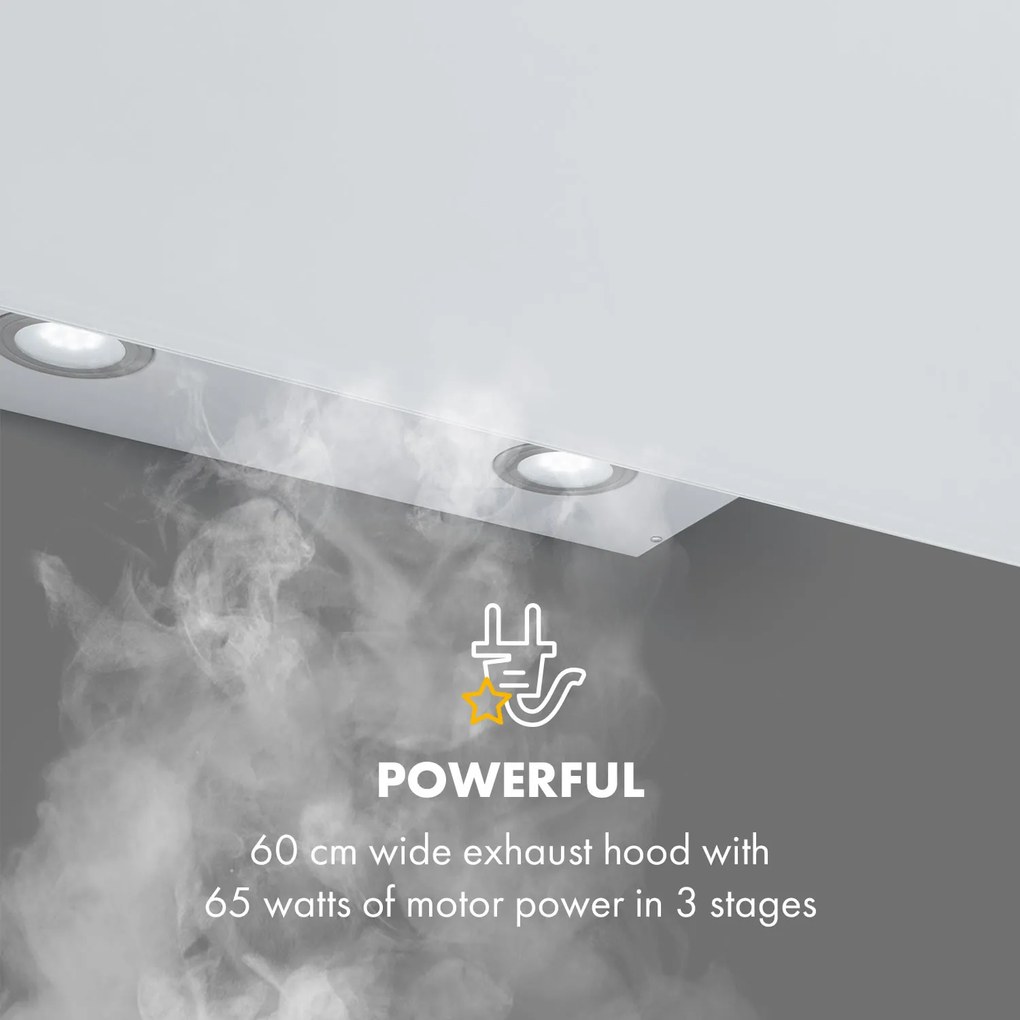 Laurel 90, hotă, 90 cm, putere de extracție 350 mm³/h, LED, ecran tactil, alb