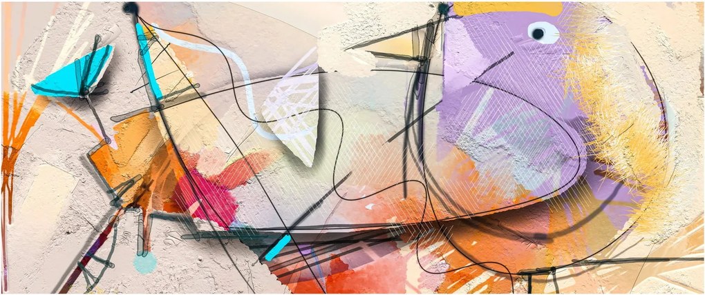 Tablou - Abstract, pasăre (120x50 cm)