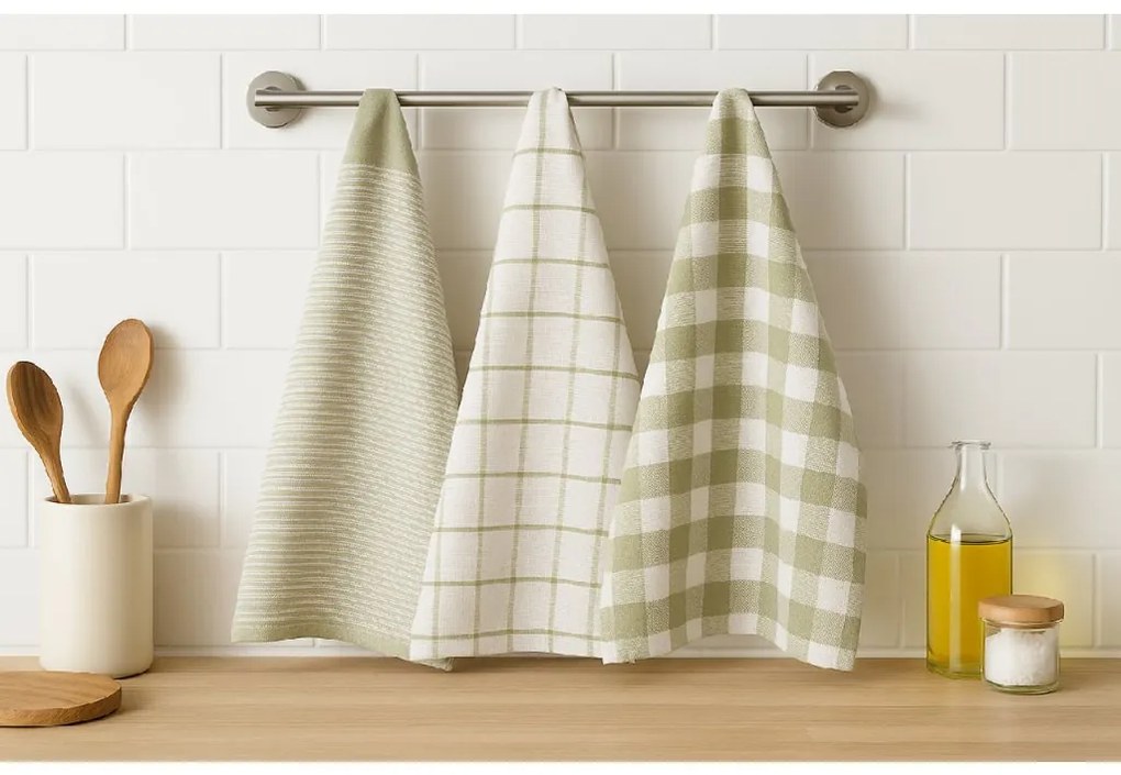 Prosoape de bucatarie VILENA 50x70 cm verzi, 3 buc.